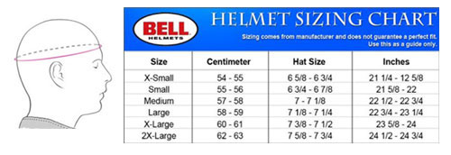 Road Bike Helmet Size Chart