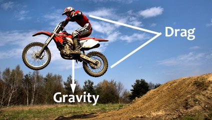 example of Newton's First Law using dirt bike