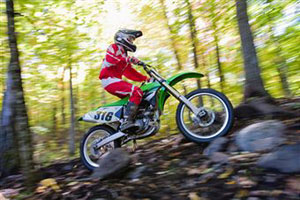 dirt bike rider on trails