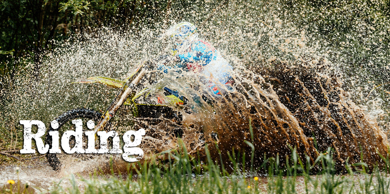 Enduro rider on dual sport motorcycle
